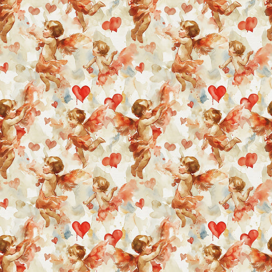 Valentines Cupids Pattern 11 Quilting Cotton Fabric