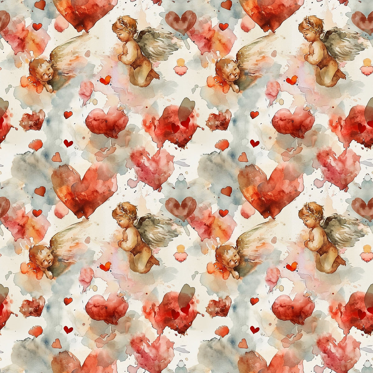 Cherub Hearts Pattern 12 Minky Fabric