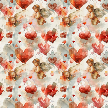 Cherub Hearts Pattern 12 Minky Fabric