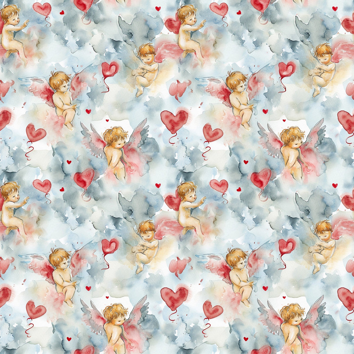 Cherub Hearts Pattern 2 Minky Fabric