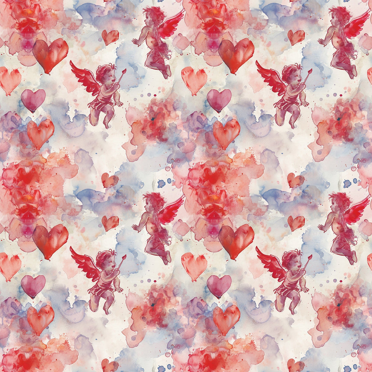 Cherub Hearts Pattern 3 Minky Fabric