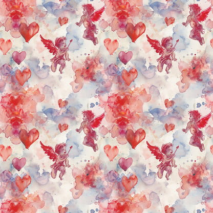Cherub Hearts Pattern 3 Minky Fabric