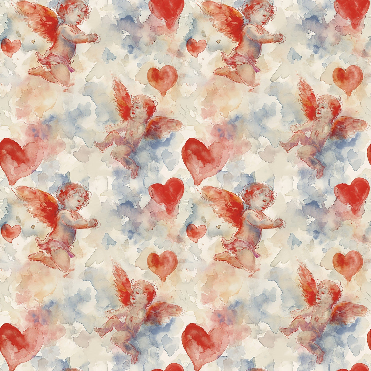 Cherub Hearts Pattern 4 Minky Fabric