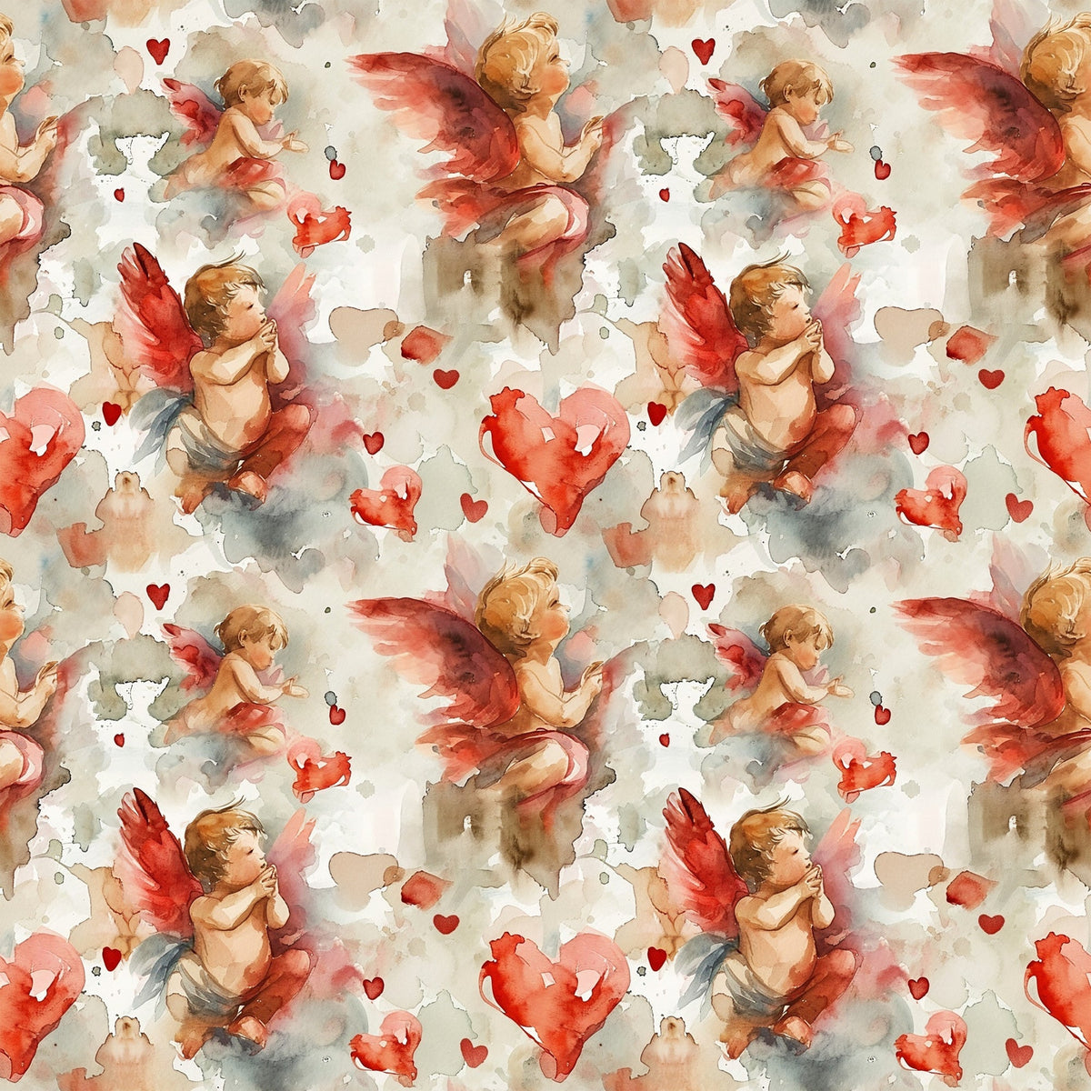Cherub Hearts Pattern 5 Minky Fabric