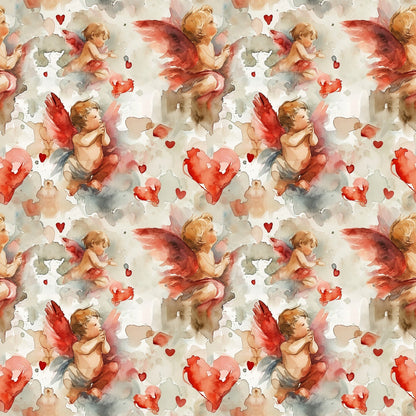 Cherub Hearts Pattern 5 Minky Fabric