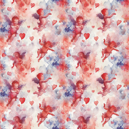 Valentines Cupids Pattern 7 Quilting Cotton Fabric