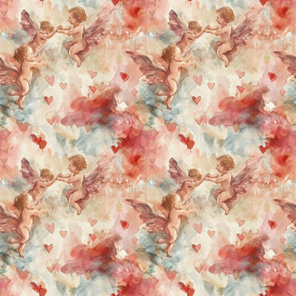 Valentines Cupids Pattern 8 Quilting Cotton Fabric
