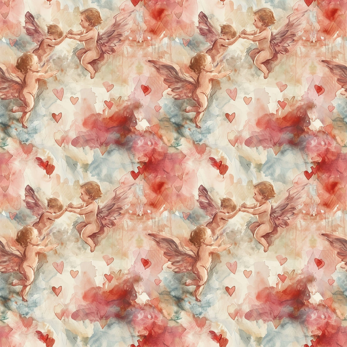 Cherub Hearts Pattern 8 Minky Fabric