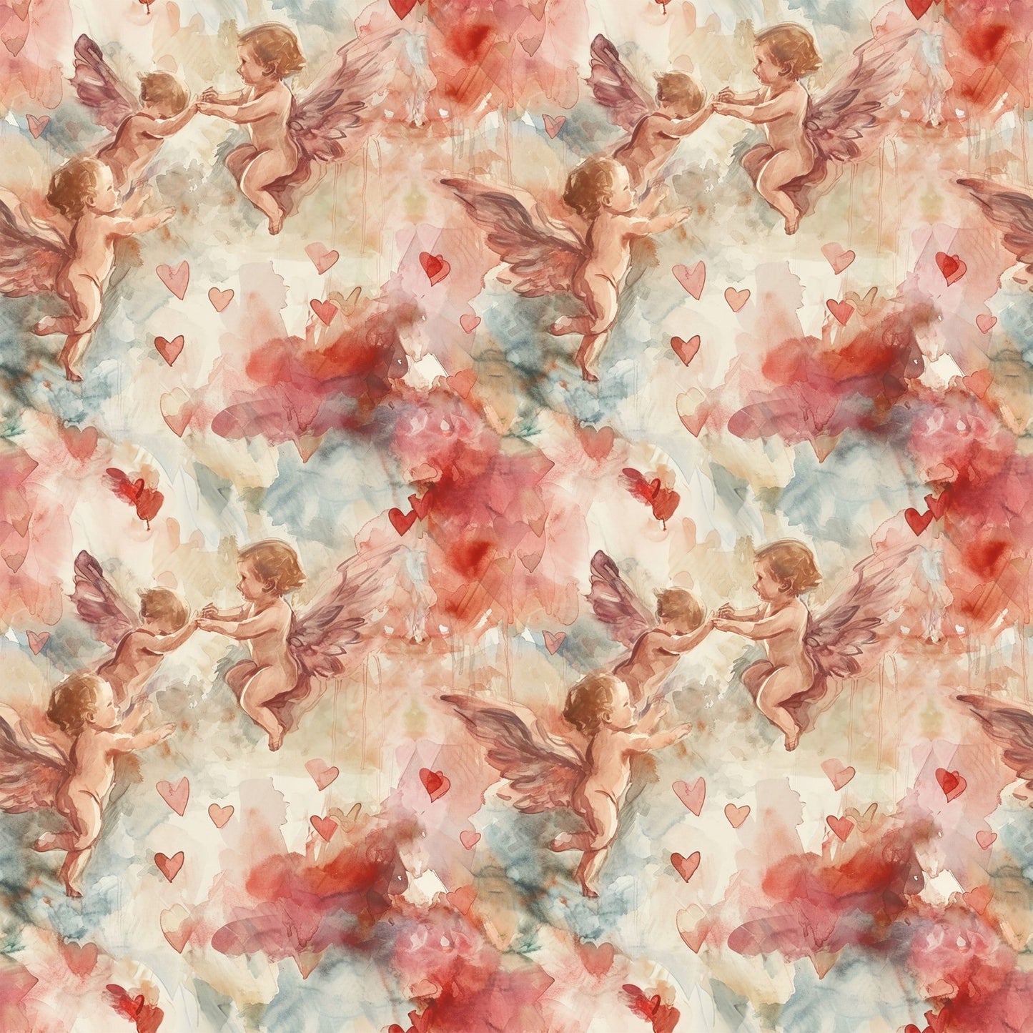 Valentines Cupids Pattern 8 Quilting Cotton Fabric