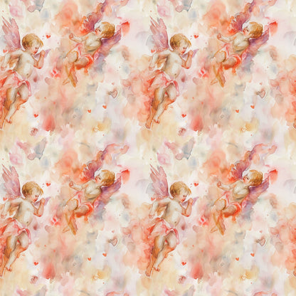 Valentines Cupids Pattern 9 Quilting Cotton Fabric