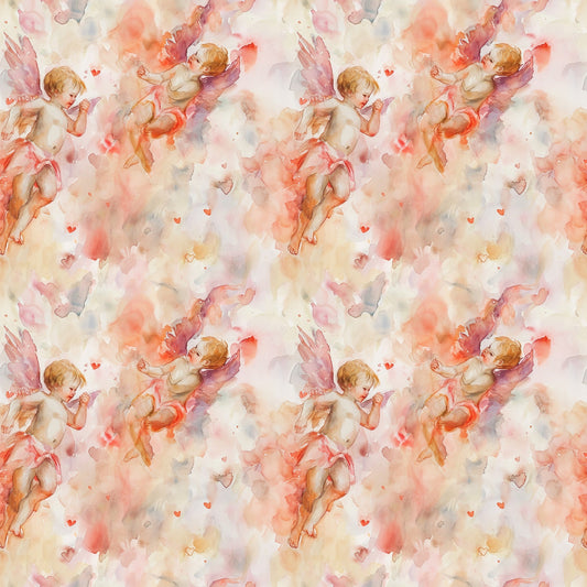 Valentines Cupids Pattern 9 Quilting Cotton Fabric