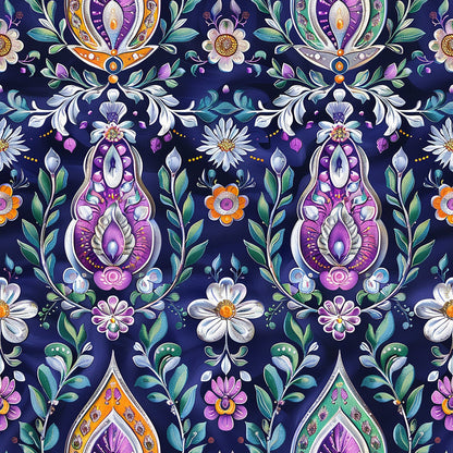 Vermas Ornate Paisley Pattern 10 Quilting Cotton Fabric
