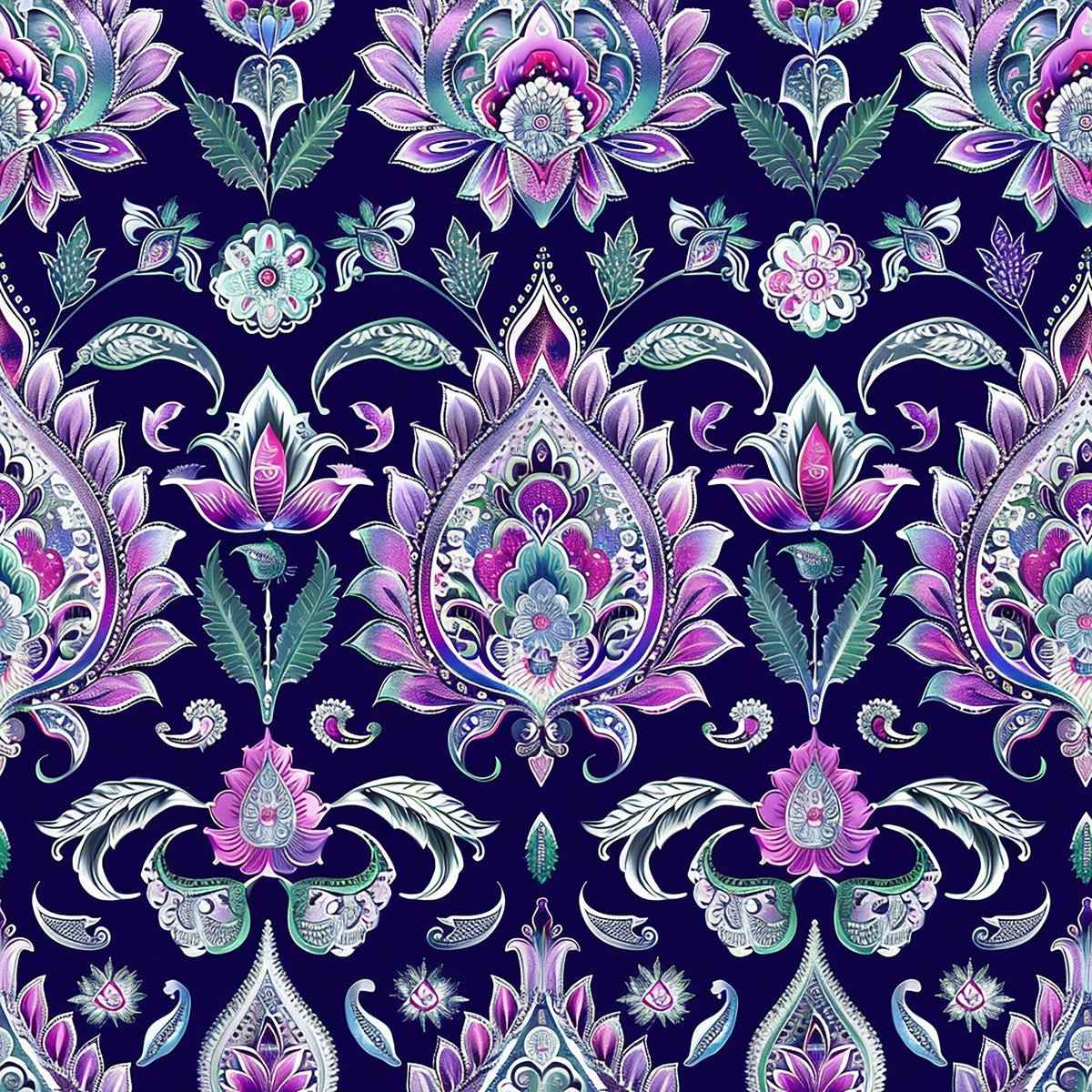 Gilded Boteh Blooms Pattern 4 Minky Fabric