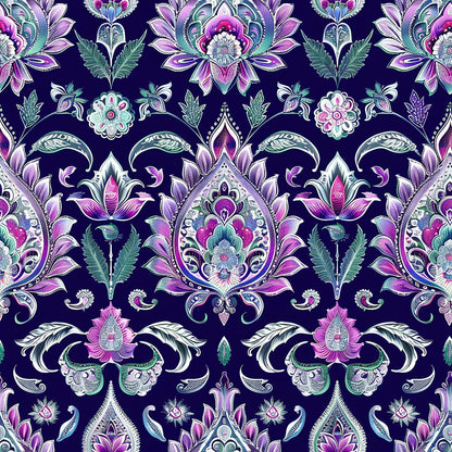 Gilded Boteh Blooms Pattern 4 Minky Fabric