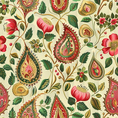 Gilded Boteh Blooms Pattern 5 Minky Fabric