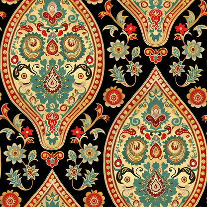 Gilded Boteh Blooms Pattern 6 Minky Fabric
