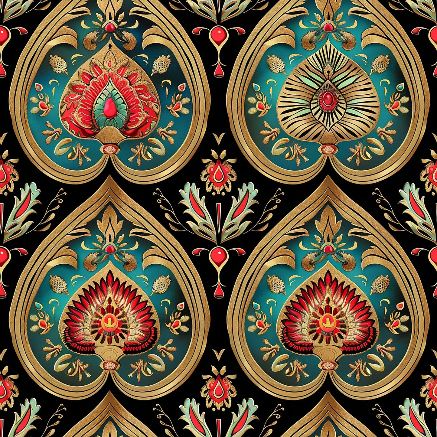 Vermas Ornate Paisley Pattern 7 Quilting Cotton Fabric