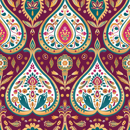 Vermas Ornate Paisley Pattern 9 Quilting Cotton Fabric