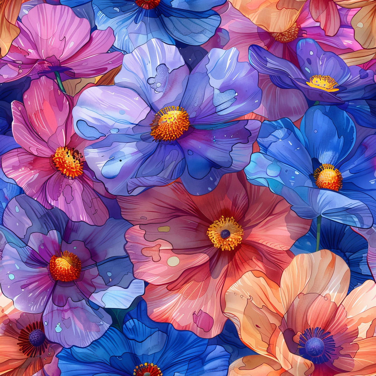 Prismatic Petals Pattern 10 Minky Fabric