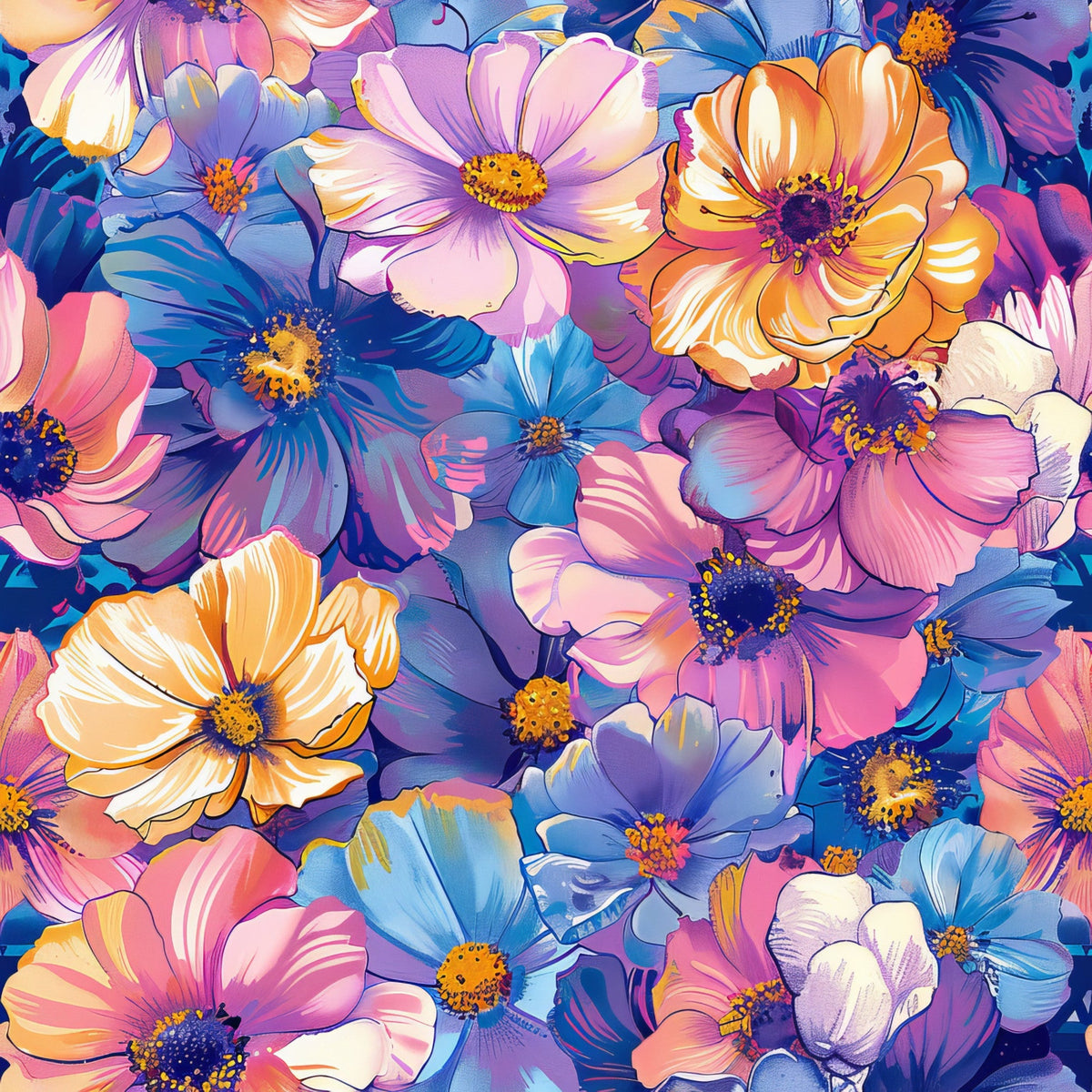 Prismatic Petals Pattern 14 Minky Fabric