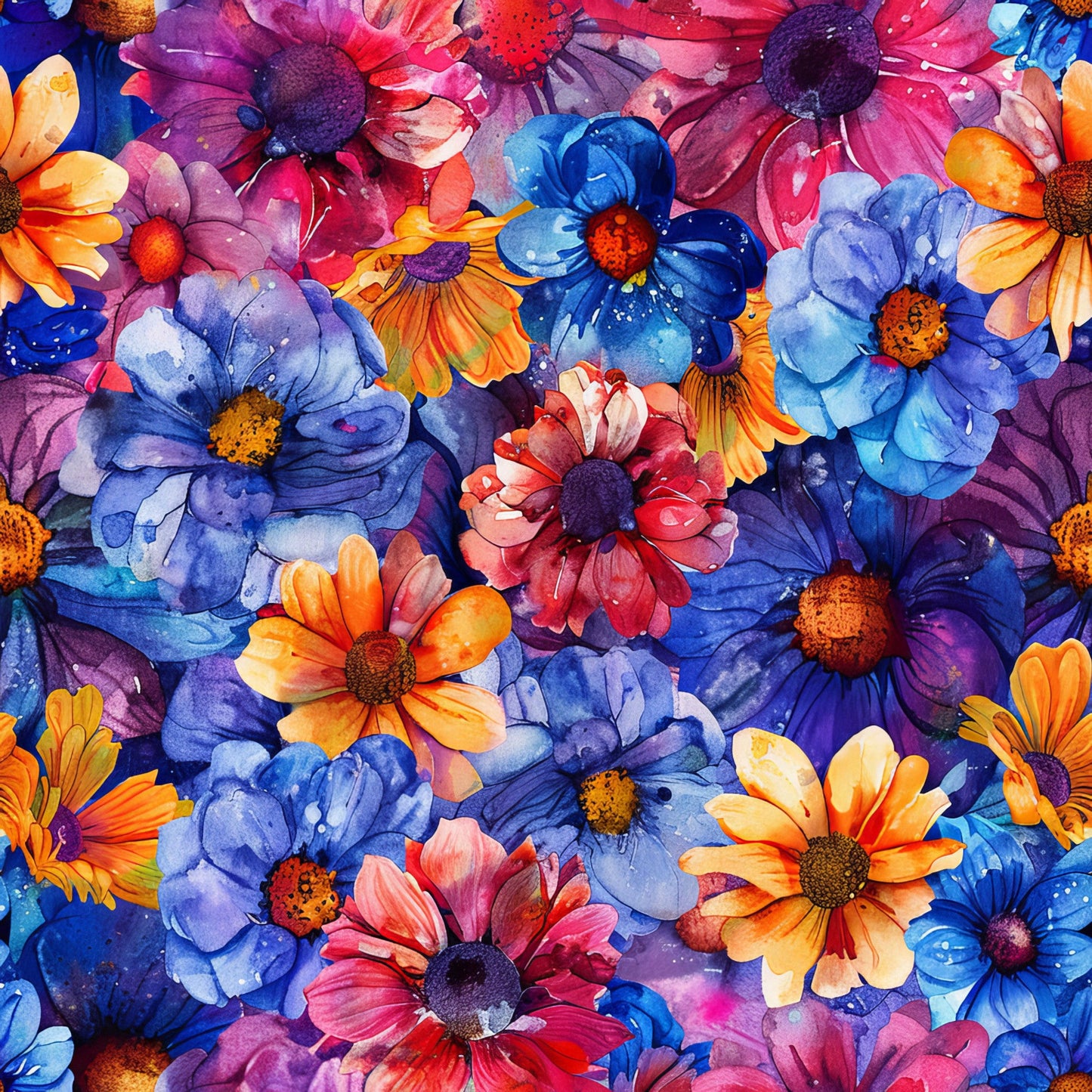 Vibrant Cosmo Flowers Pattern 15 Quilting Cotton Fabric