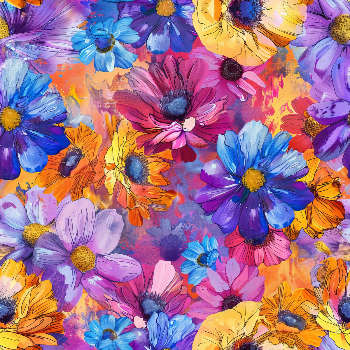 Prismatic Petals Pattern 3 Minky Fabric