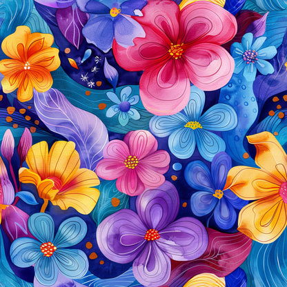 Prismatic Petals Pattern 4 Minky Fabric