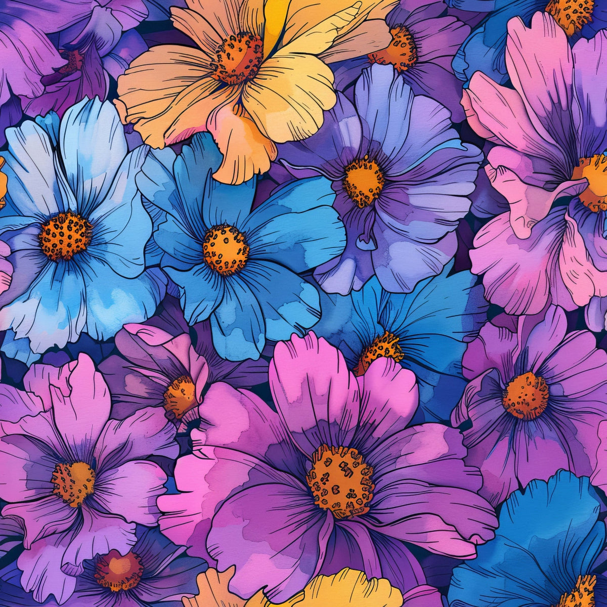 Prismatic Petals Pattern 8 Minky Fabric