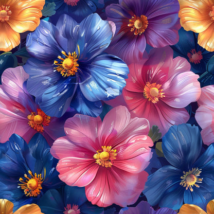 Prismatic Petals Pattern 9 Minky Fabric
