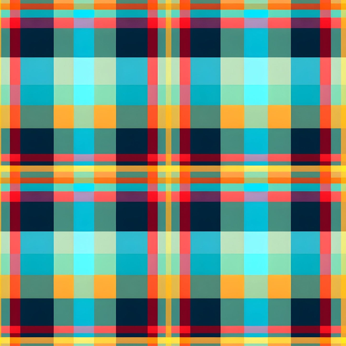 Vibrant Plaid Pattern 10 Quilting Cotton Fabric