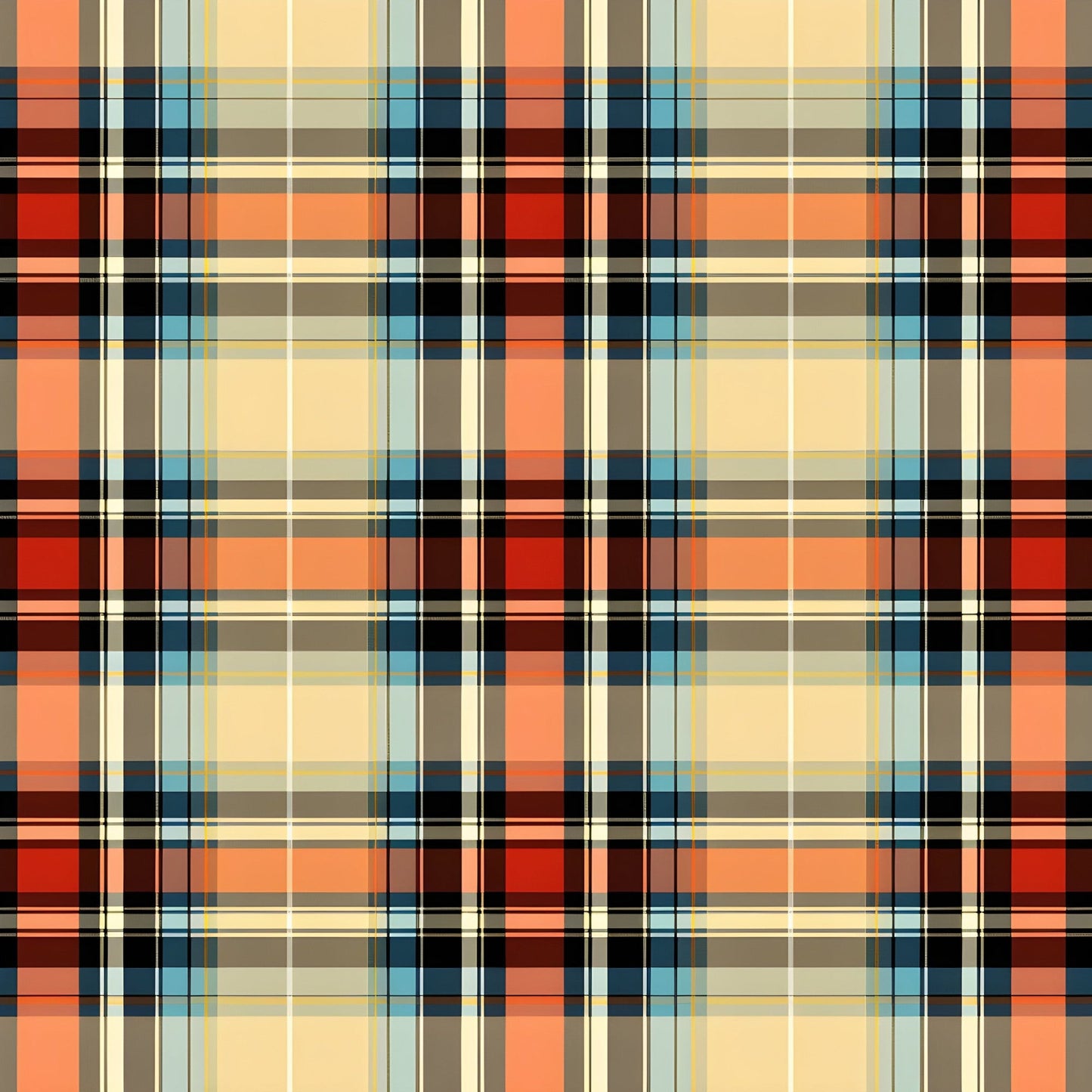 Vibrant Plaid Pattern 7 Quilting Cotton Fabric
