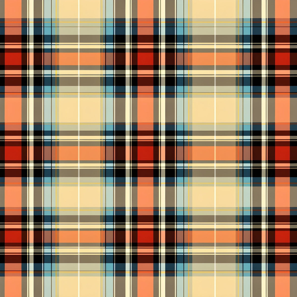 Sunset Tartan Pattern 7 Minky Fabric