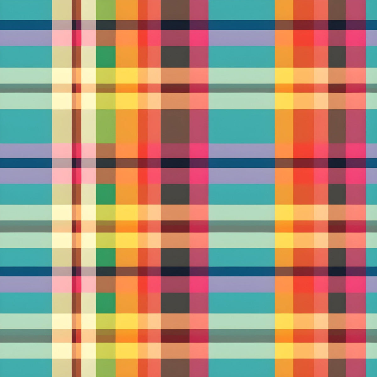 Sunset Tartan Pattern 8 Minky Fabric