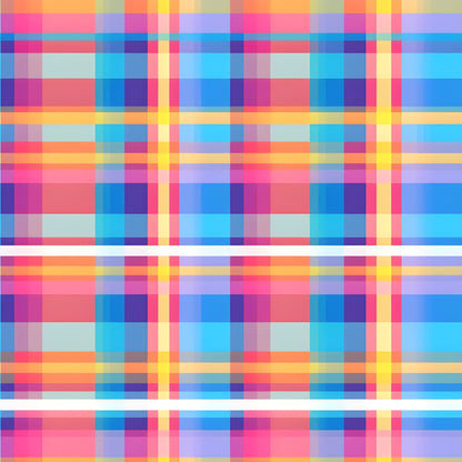 Vibrant Plaid Pattern 9 Quilting Cotton Fabric