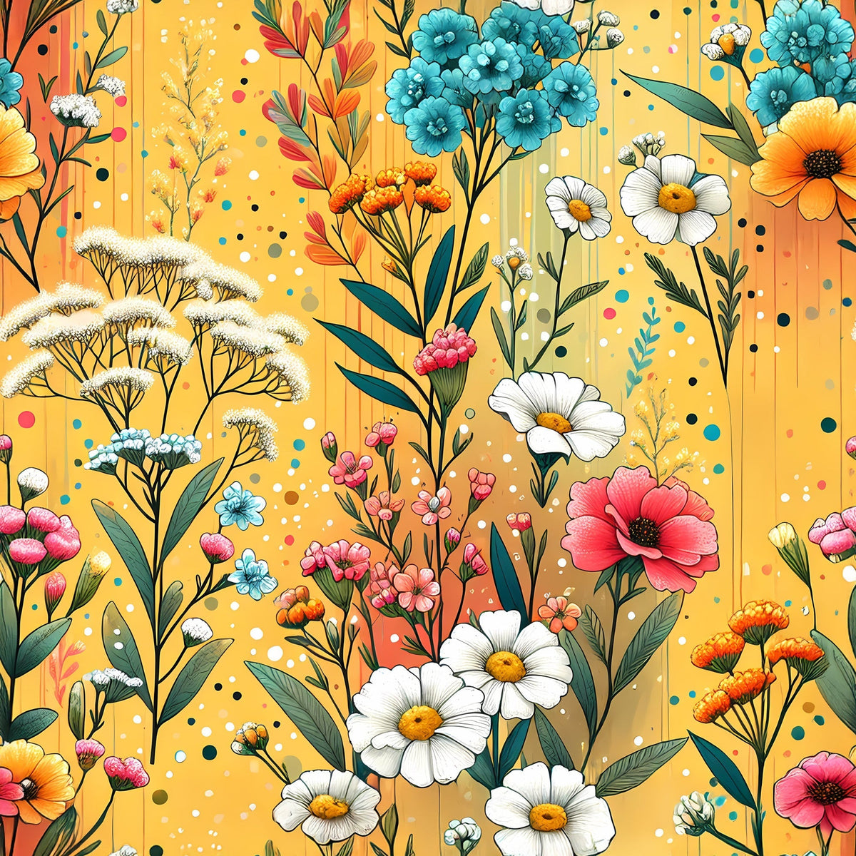 Sunlit Wildflowers Pattern 11 Minky Fabric