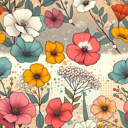 Sunlit Wildflowers Pattern 12 Minky Fabric