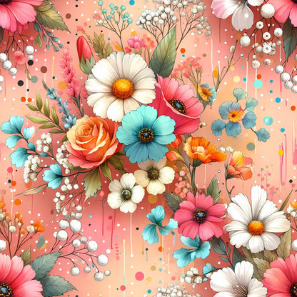 Sunlit Wildflowers Pattern 1 Minky Fabric