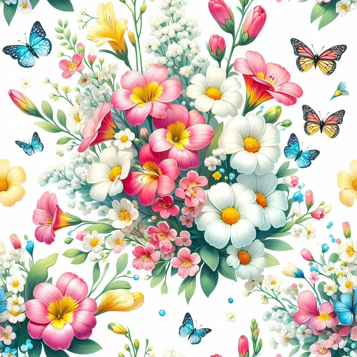 Sunlit Wildflowers Pattern 2 Minky Fabric