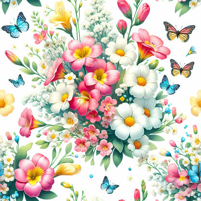 Sunlit Wildflowers Pattern 2 Minky Fabric