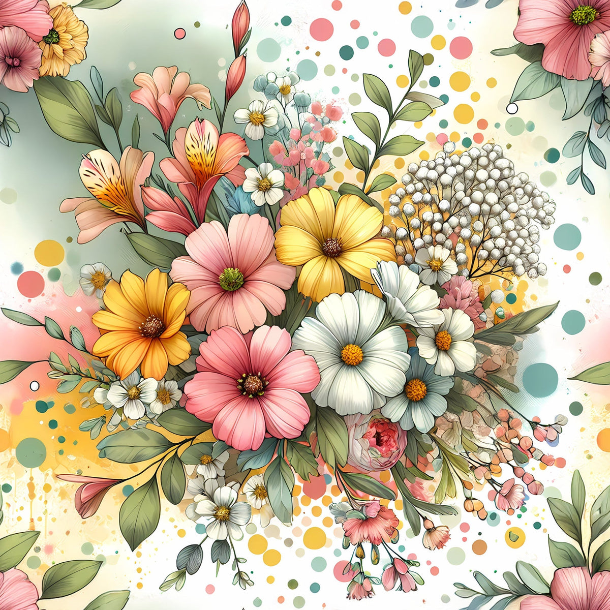Sunlit Wildflowers Pattern 3 Minky Fabric