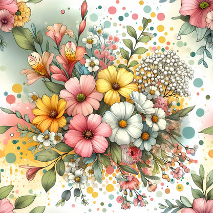 Sunlit Wildflowers Pattern 3 Minky Fabric