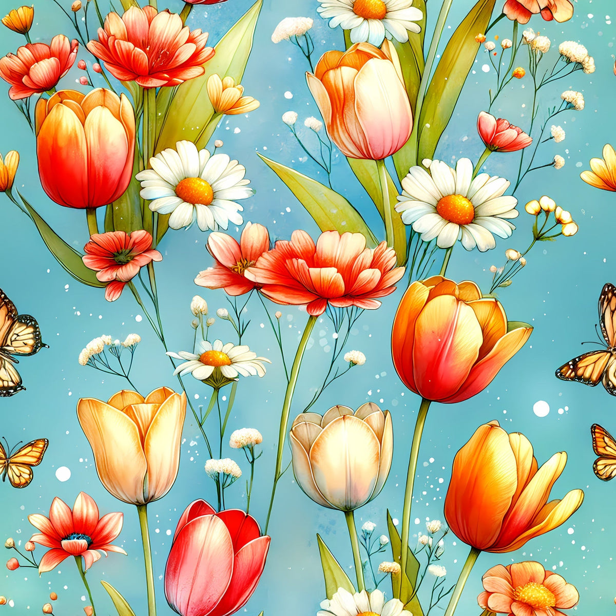 Sunlit Wildflowers Pattern 6 Minky Fabric