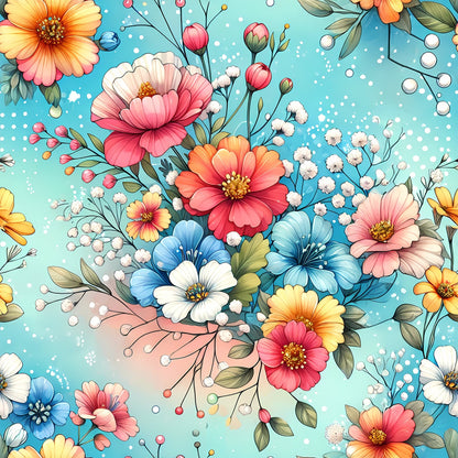 Sunlit Wildflowers Pattern 7 Minky Fabric