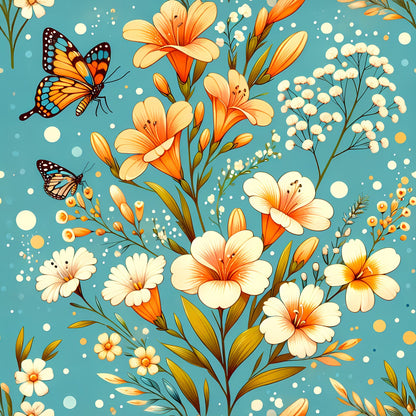 Vibrant Spring Floral Pattern 8 Quilting Cotton Fabric