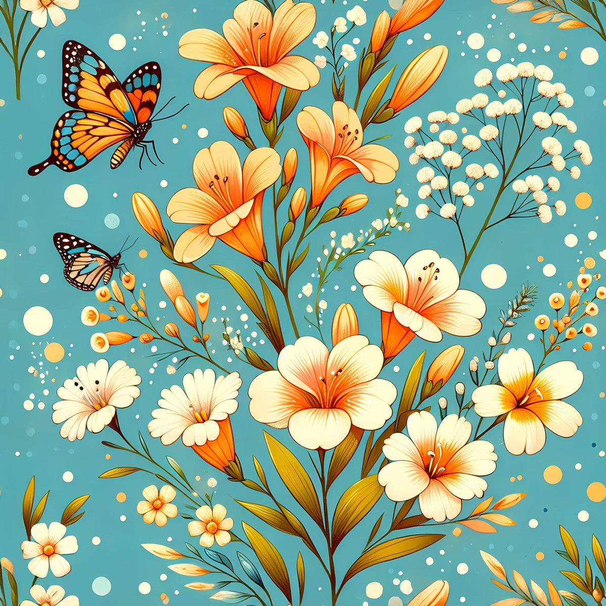 Sunlit Wildflowers Pattern 8 Minky Fabric