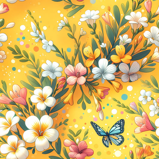 Vibrant Spring Floral Pattern 9 Quilting Cotton Fabric