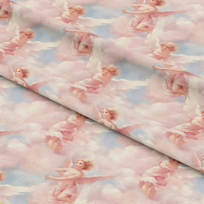 Vintage Angels in Heavenly Skies Pattern 12 Quilting Cotton Fabric