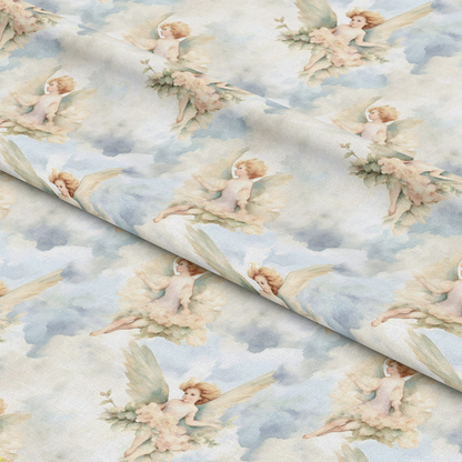Vintage Angels in Heavenly Skies Pattern 16 Quilting Cotton Fabric
