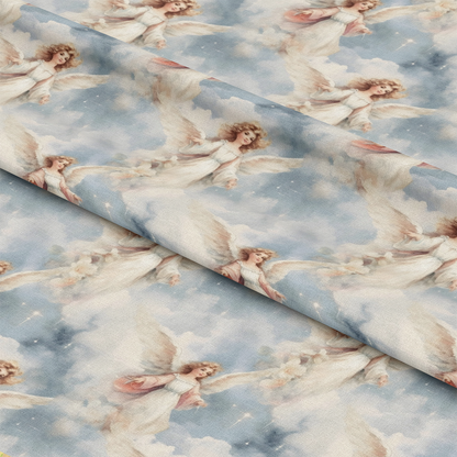 Vintage Angels in Heavenly Skies Pattern 19 Quilting Cotton Fabric