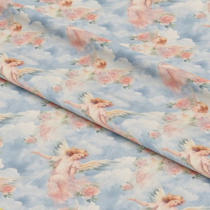 Vintage Angels in Heavenly Skies Pattern 1 Quilting Cotton Fabric